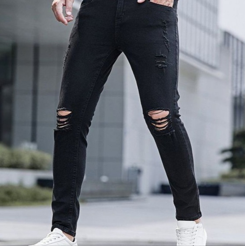0XL women's demin skinny jeans with holes plus size
